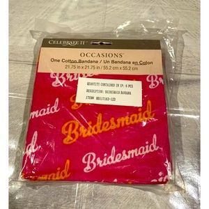 Bridesmaid Bandanas. Pack With 6 Wedding White Pink Orange Square 21.75"